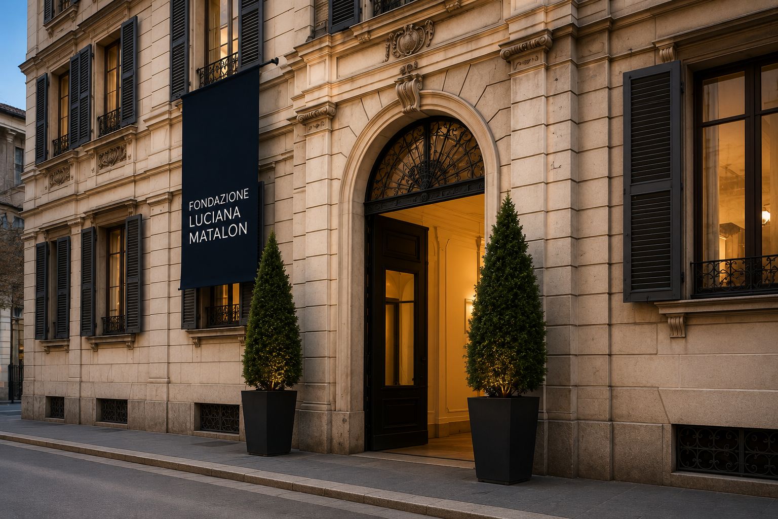 Exterior entrance of Fondazione Luciana Matalon in Milan